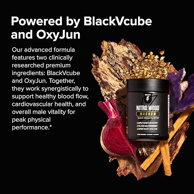 Nitro Wood Magnum by InnoSupps – Nitric Oxide Supplement for Circulation, Stamina & Endurance, 60 Veg Capsules