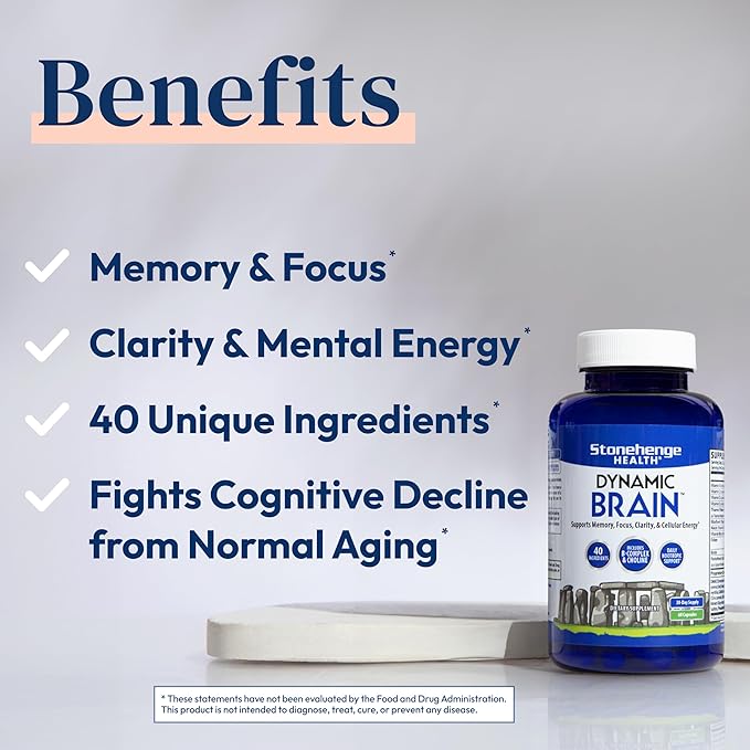 Stonehenge Health Dynamic Brain – Memory, Focus & Mental Clarity Supplement | 41 Nootropic Ingredients