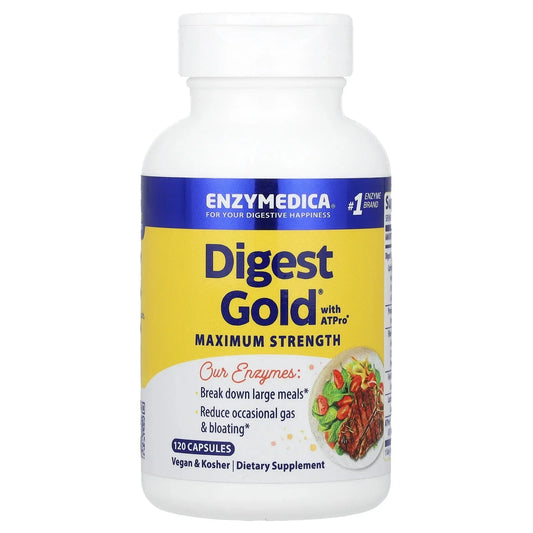 Advanced Digestive Enzyme Support Capsules with ATPro – Casein-Free & Dairy-Free Formula (120 Capsules)